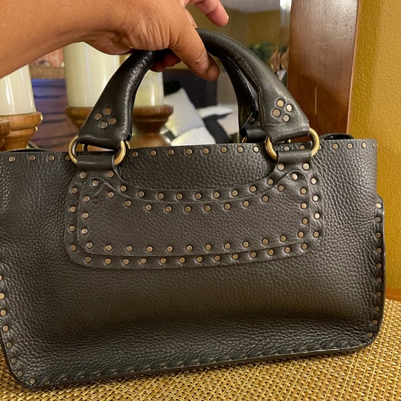 Vintage Celine Soft Leather stud gorgeous tot handled bag - Picture 13 of 16